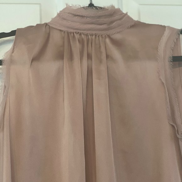 ZARA Pink High Neck Sleeveless Satin Blouse - Picture 6 of 7